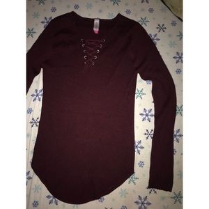 Long Sleeve Maroon Top